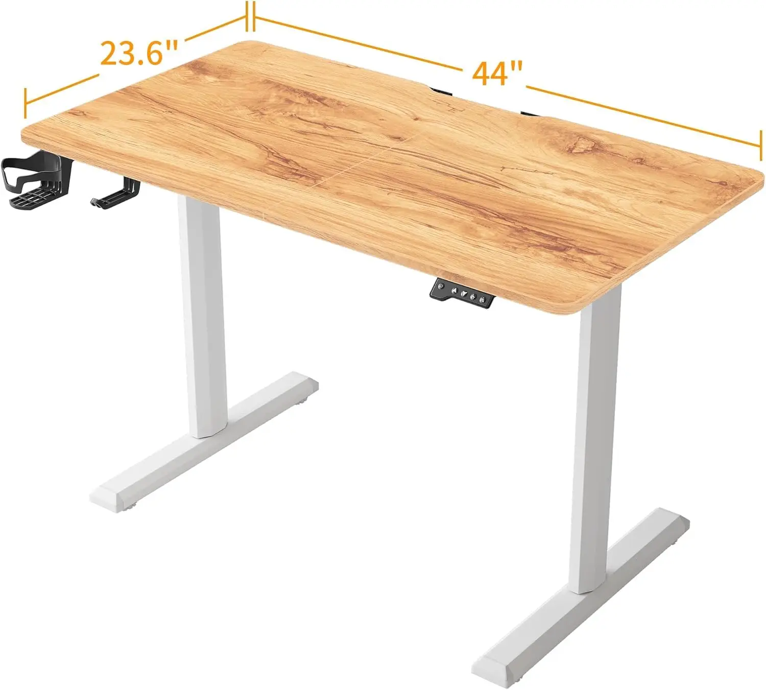 Height Adjustable Electric Standing Desk 44x24 Inch Sit Stand Home Office Table with Splice Board, Customized