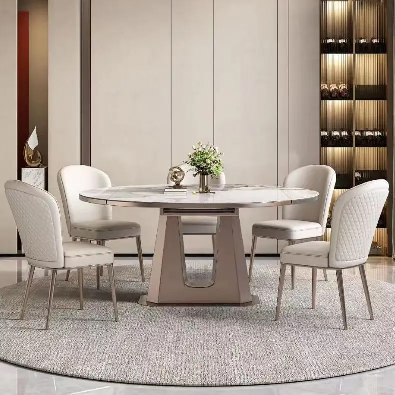 Modern simple rock slab dining table dining chair combination