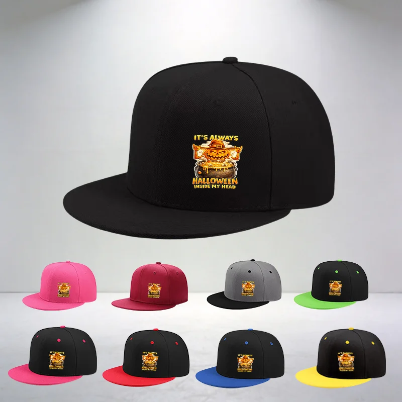 1pc Pumpkin Head Wizard Hat Print Hip-Hop Baseball Cap, Men'S And Women'S Outdoor Sports Style, Suitable for Holiday Parties, Ha