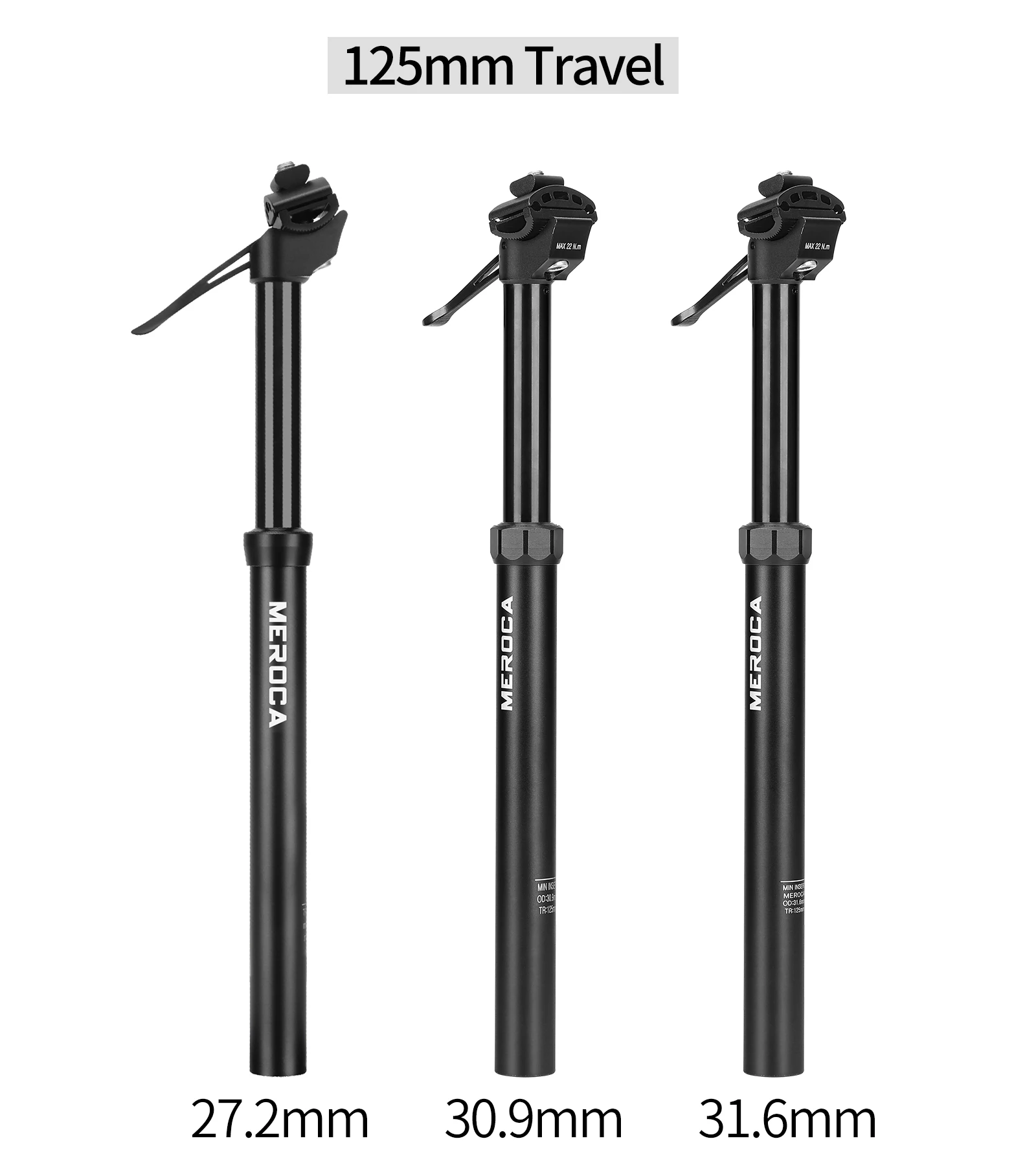 MEROCA MTB Dropper Sattelstütze 30,9/31,6 MM Hydraulisch Höhenverstellbar 100/125/150 MM Reise Rennrad MTB Sitzrohr Winter Radfahren – Detail 13