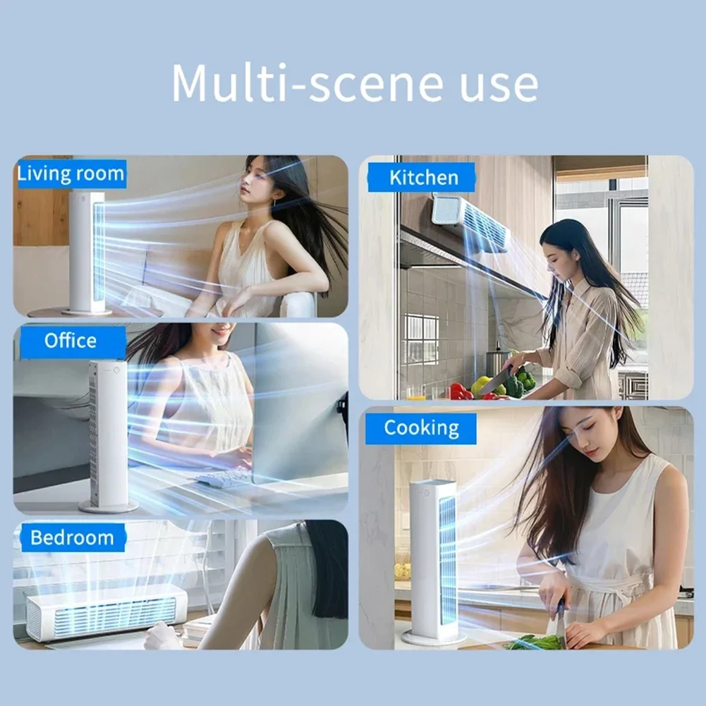 Leafless Air Conditioner Fan Remote Control Bladeless Air Cooler Fan LED Desktop Standing Fan for Bedroom Living Rooom Bathroom