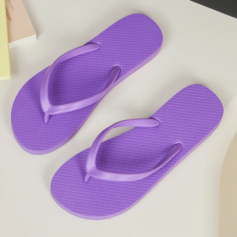 New Women Solid Non-slip Slippers Couple Summer Beach Shoes Outdoor Ladies Flip Flops Indoor House Breathable Sandals Slides