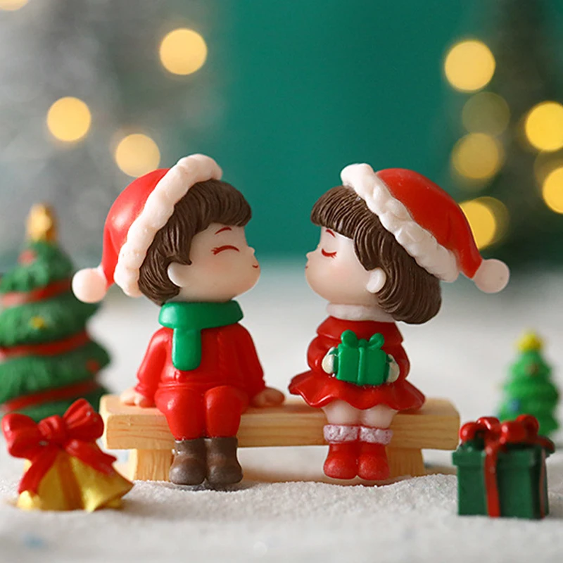 1Set Mini Cute Figurines Miniature Couple Accessories For Lover Wedding Gift Miniature Landscape Ornaments Doll House Decoration