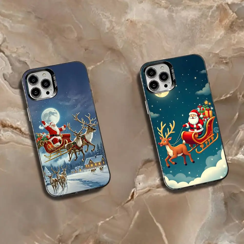 

Christmas S-Santa C-Claus Phone Case For iPhone 16,15,14,13,12,11,Mini,Pro,SE,MAX White Matte Shockproof Cover