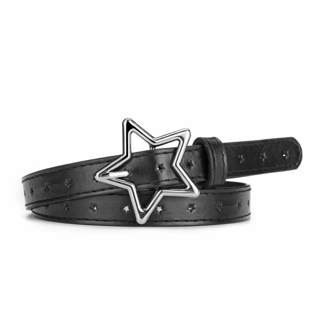 Sweet Heart Five-point Star Waistband Adjustable Metal Buckle Star Belt Thin Waist Belt Women Waist Belt Women