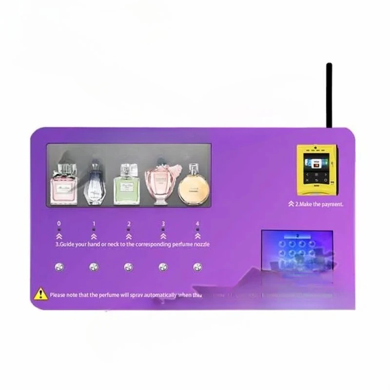 

Customize Single Stand Cologne Fragrance Perfume Spraying Vending Machine QR Code Cash Card Payment for Sale