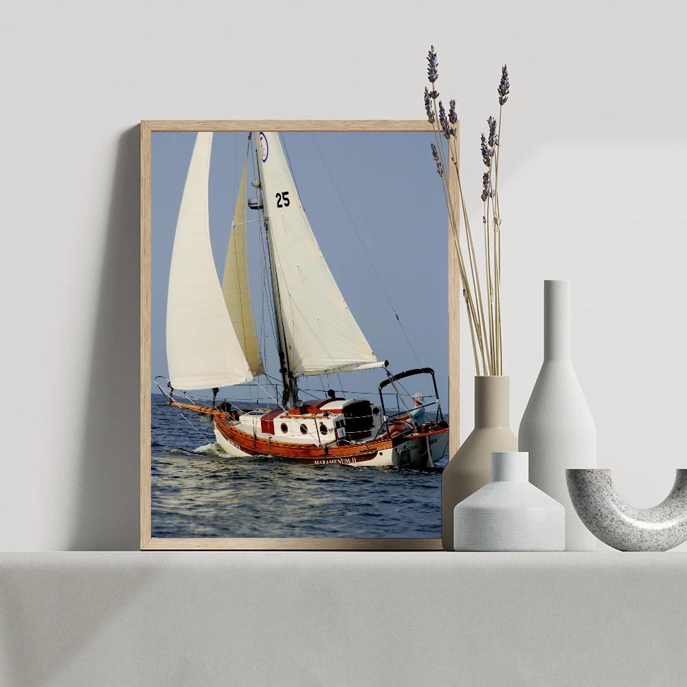 Sailing Boat Classic Movie Posters Vintage Room Bar Cafe Decor Stickers Wall Painting