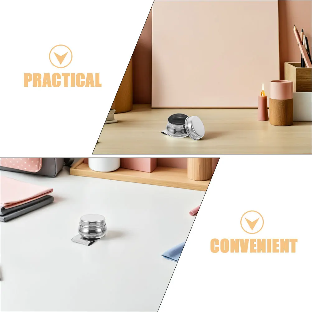 3 قطعة فرشاة طلاء من الفولاذ المقاوم للصدأ وعاء غسيل 4.5X4.5X2.5Cm لوحة كوب مع مشبك لفناني الرسم الزيتي في الهواء الطلق #3