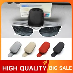 Car Glasses Clip Multifunction Sun Visor Leather Eyeglasses Clip Magnetic Sunglasses Holder Clip Hanger Universal Car Accessorie