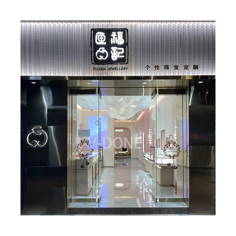 custom.Luxury Jeweller's Store Glass Display showcase Sale Jewellery Display Cabinet Jewels Mall Counter Jewelry Kiosk
