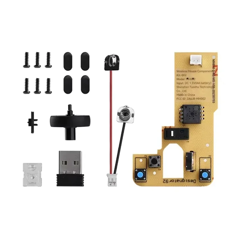 Nuevo-para laboratorio de bambú DIY Kit de ratón inalámbrico con impresión 3D modelo 002 componentes de ratón de ordenador con piezas de impresora y Hardware