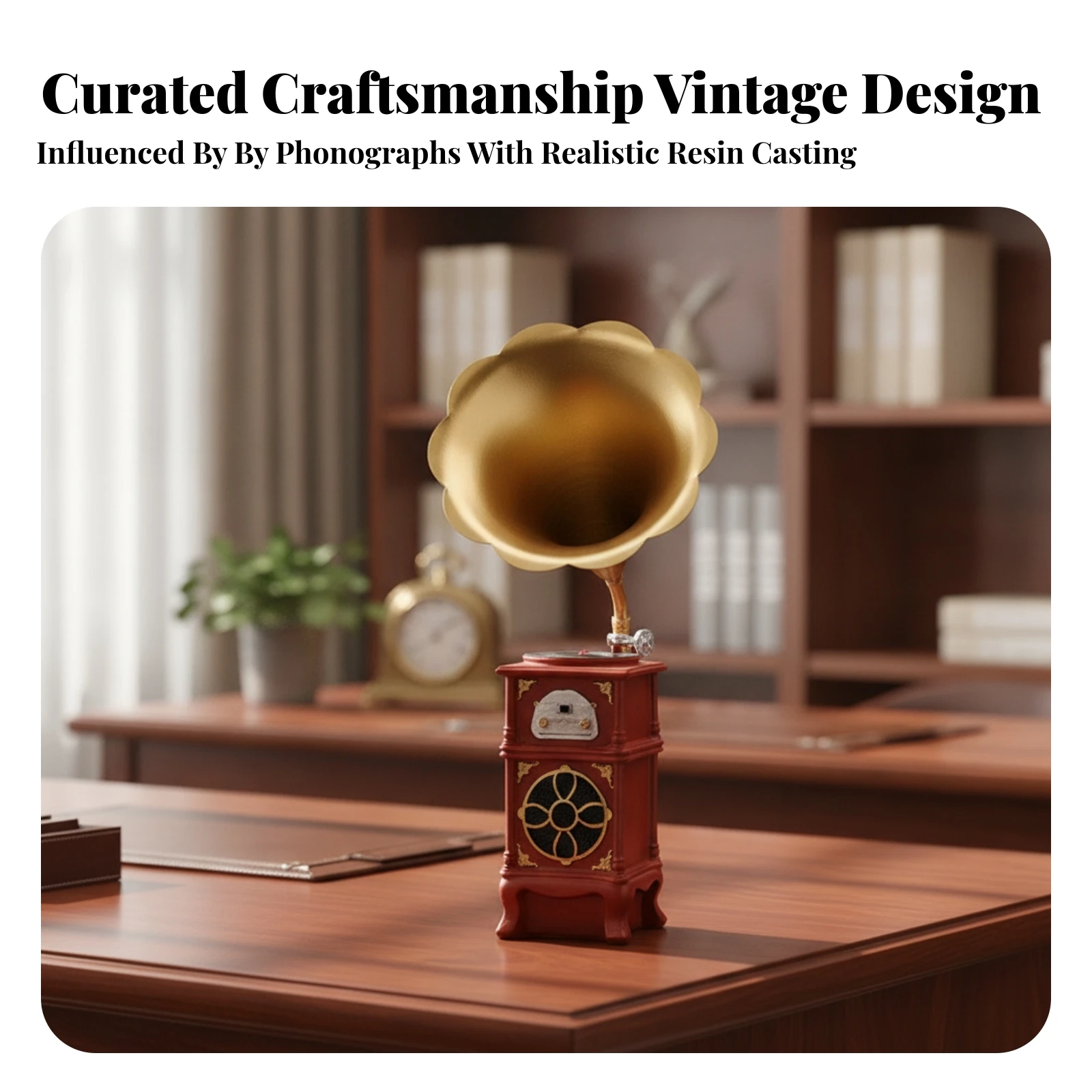 Resin Ornament Industrial Desk Display Piece Tabletop Plaque Compact Decor Detailed for Collectors, Bookshelf