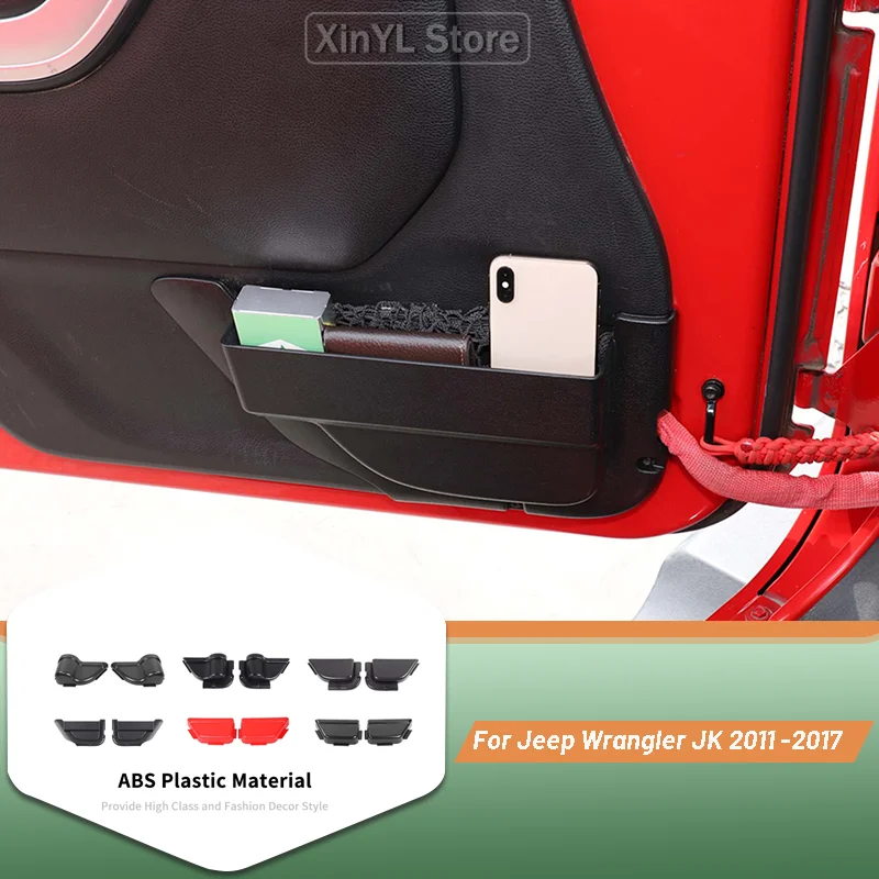 

Car Front Rear Door Storage Box Net Holder Door Pockets for Jeep Wrangler JK 2/4 Door 2011-2017 Car Interior Accessories