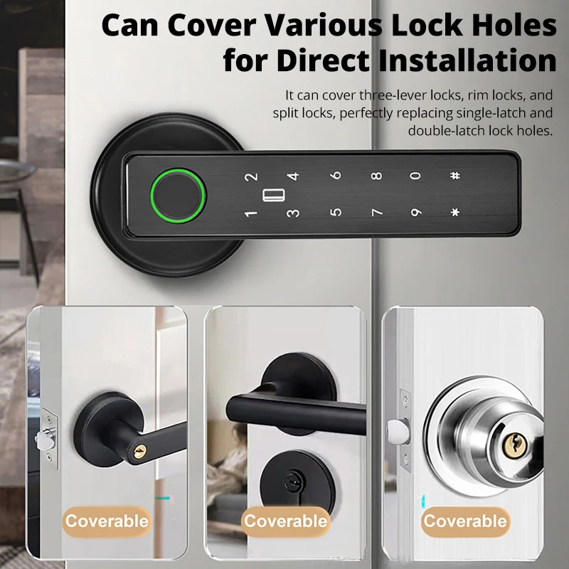 Tuya قفل الباب الذكي أقفال بصمة التحكم عن بعد التطبيق فتح دعم كلمة المرور IC بطاقة مفتاح فتح قفل الباب الإلكتروني المنزلي