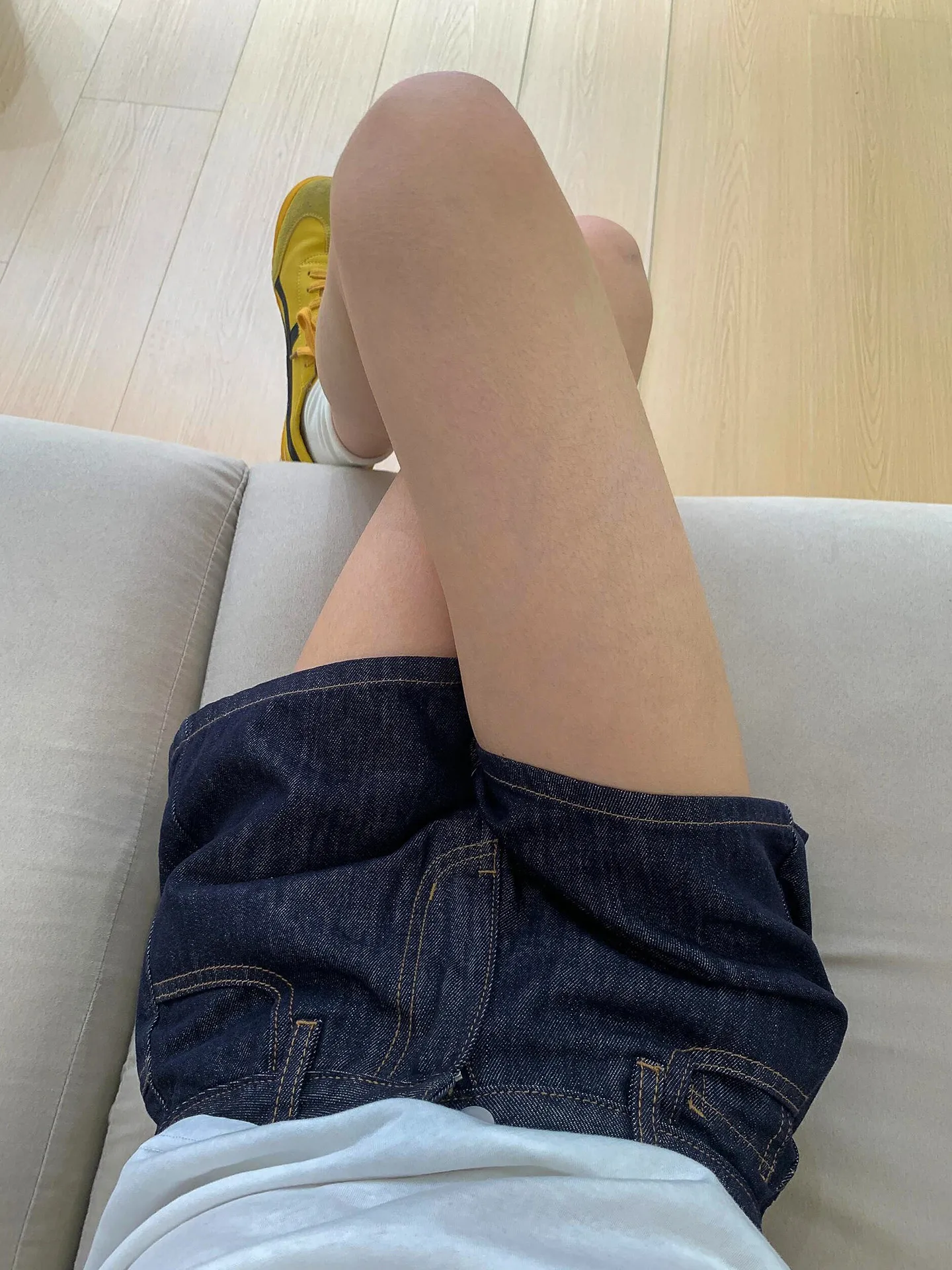 

Deep Blue High Waist A-Line Denim Shorts Women's Summer Pear Shape Loose Slimming Small Size High Waist Hot Pants