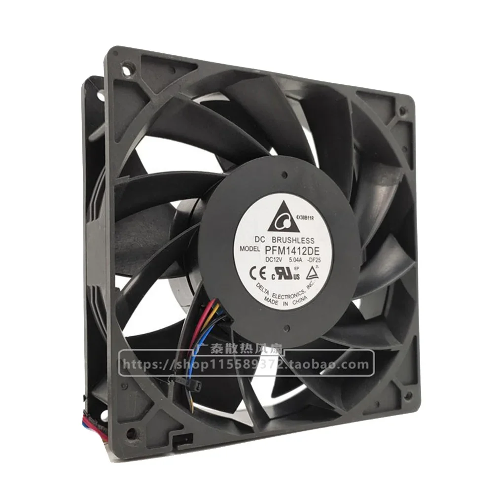 for delta PFM1412DE 14cm 14038 140x140x38mm DC 12V 5.04A 6500RPM 280CFM powerful DIY bitcoin miner cooling fan