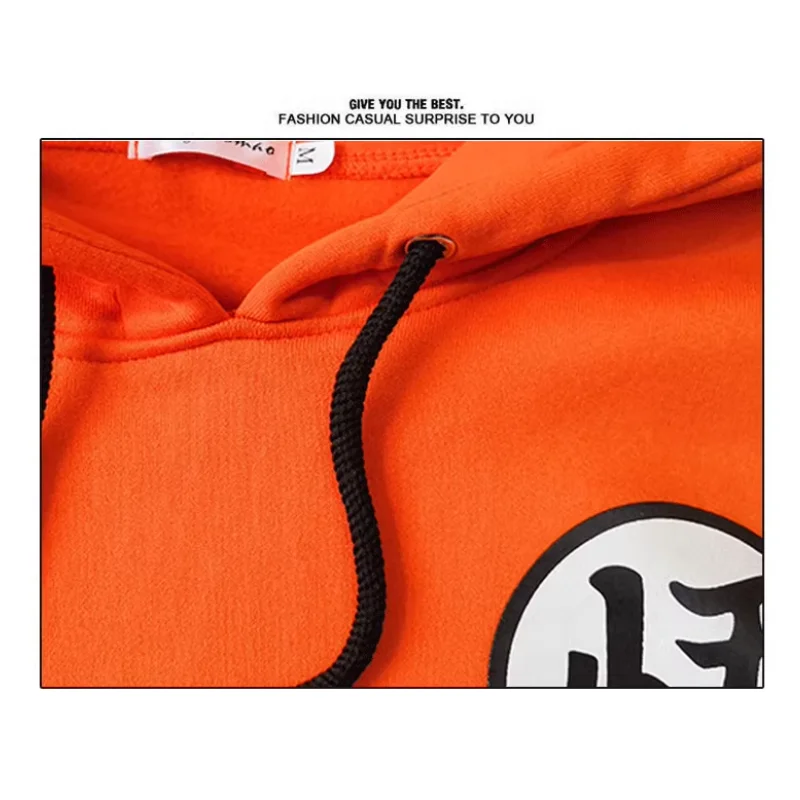 Hoodie de filho Goku masculino, moletom casual, pulôver anime japonês, casaco com capuz de lã, uniforme Kakarotto, jaqueta cosplay