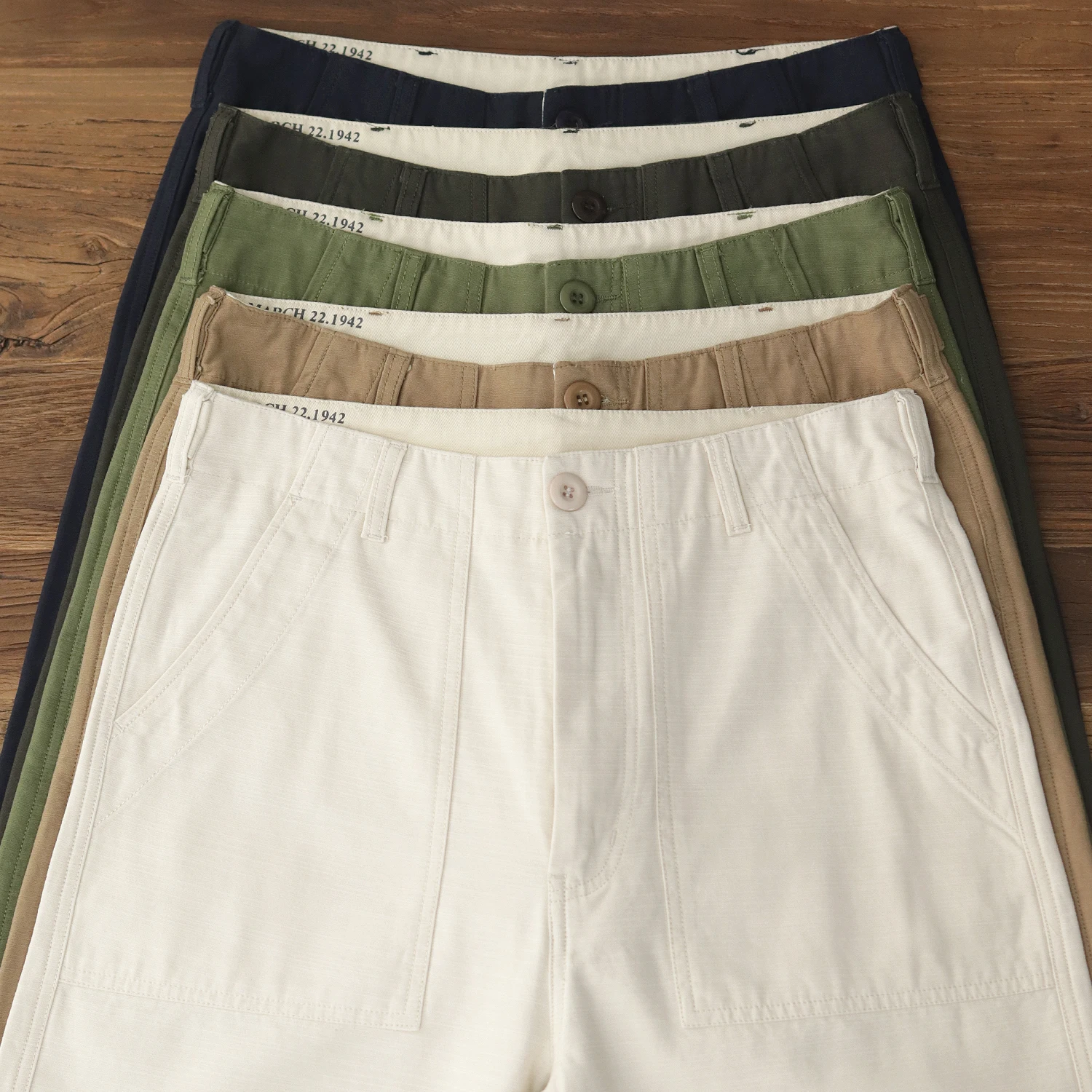 2025 Summer New American Retro Bamboo Joint Pure Cotton Cargo 5-point Pants Men's Amekaji Military Style Straight Casual Shorts