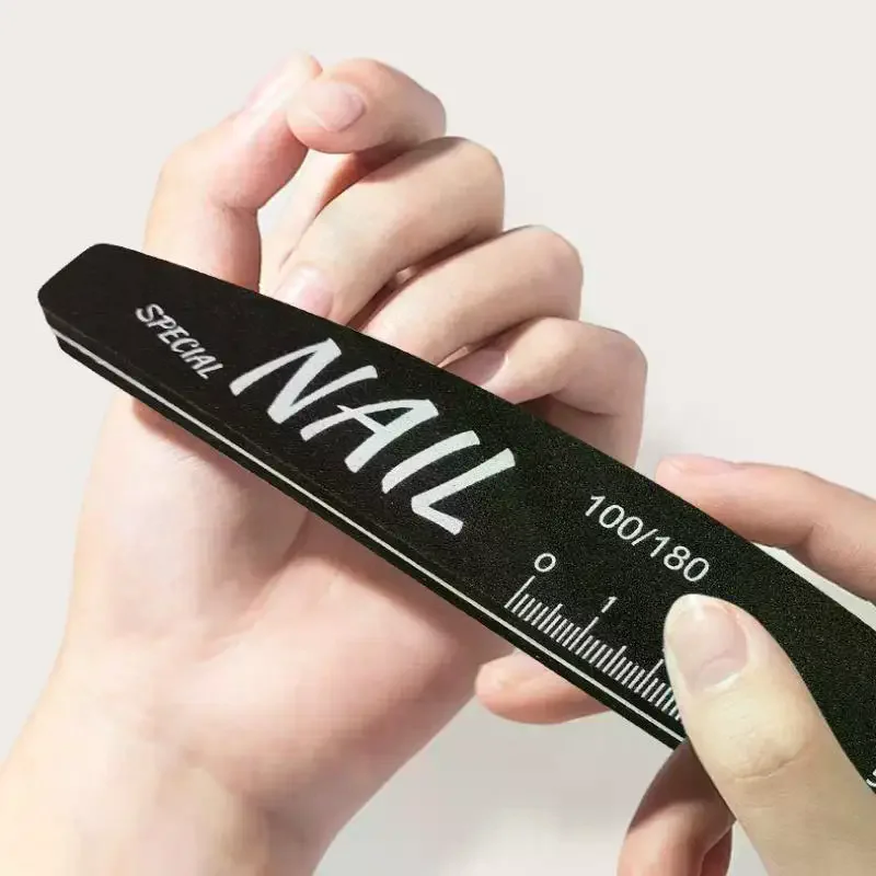 5 Pcs Nail File Set With Scale Nail Art Double-sided 80-240 Grit Nail File Grinding Sanding Buffer Buffing Manicure Tool