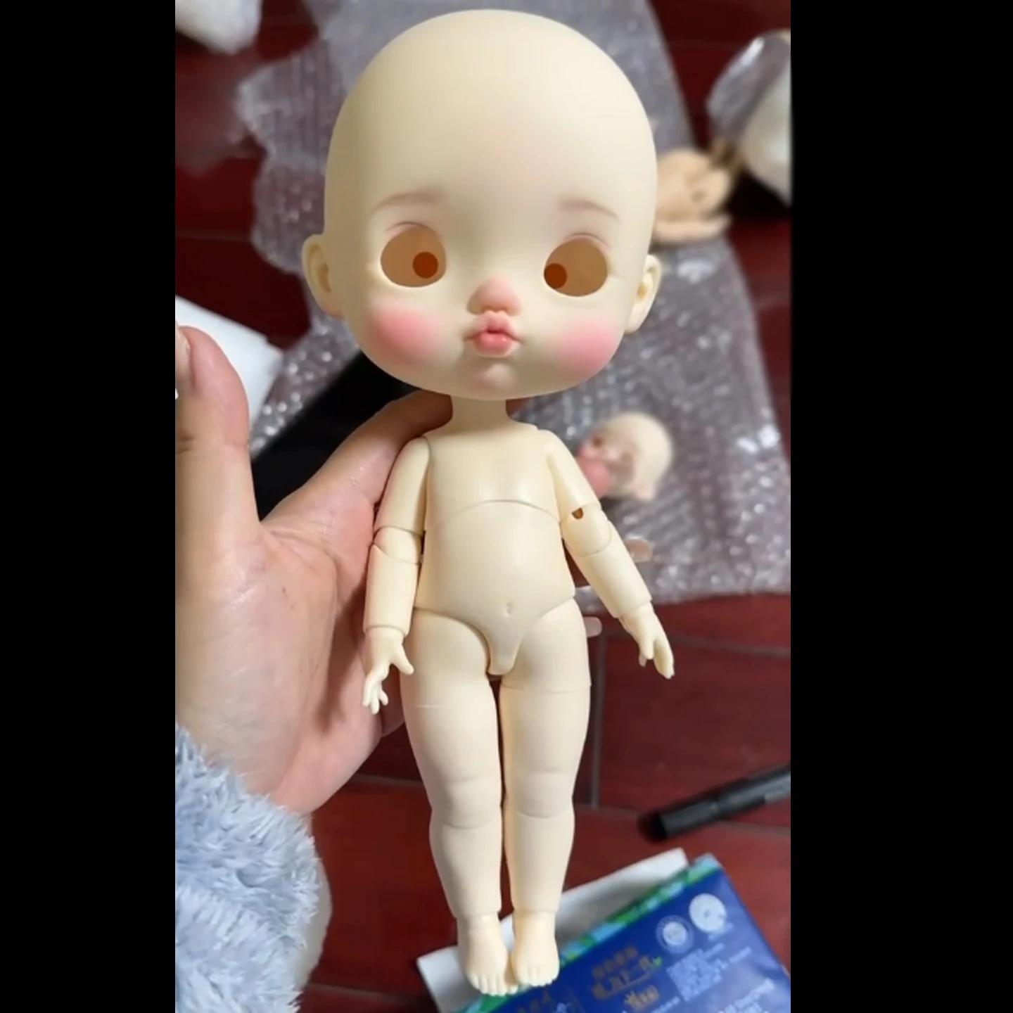 

1/6 BJD Doll Big Head Girl Makeup Head With Body Resin Material DIY Doll Cute Girl Doll Toys Gift