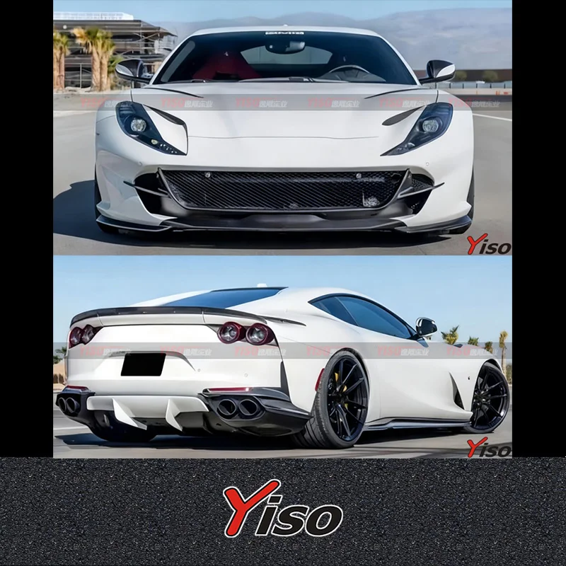Suitable for812 Novitec modified model kit with dry carbon fiberrear lip side skirts large spoiler rear corner wrap front lip