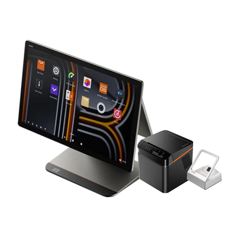 Full Set  D3 Pro Cashless NFC Reader 15.6Inch FHD Display  Tablet Pos Terminal Restaurant Pos Device