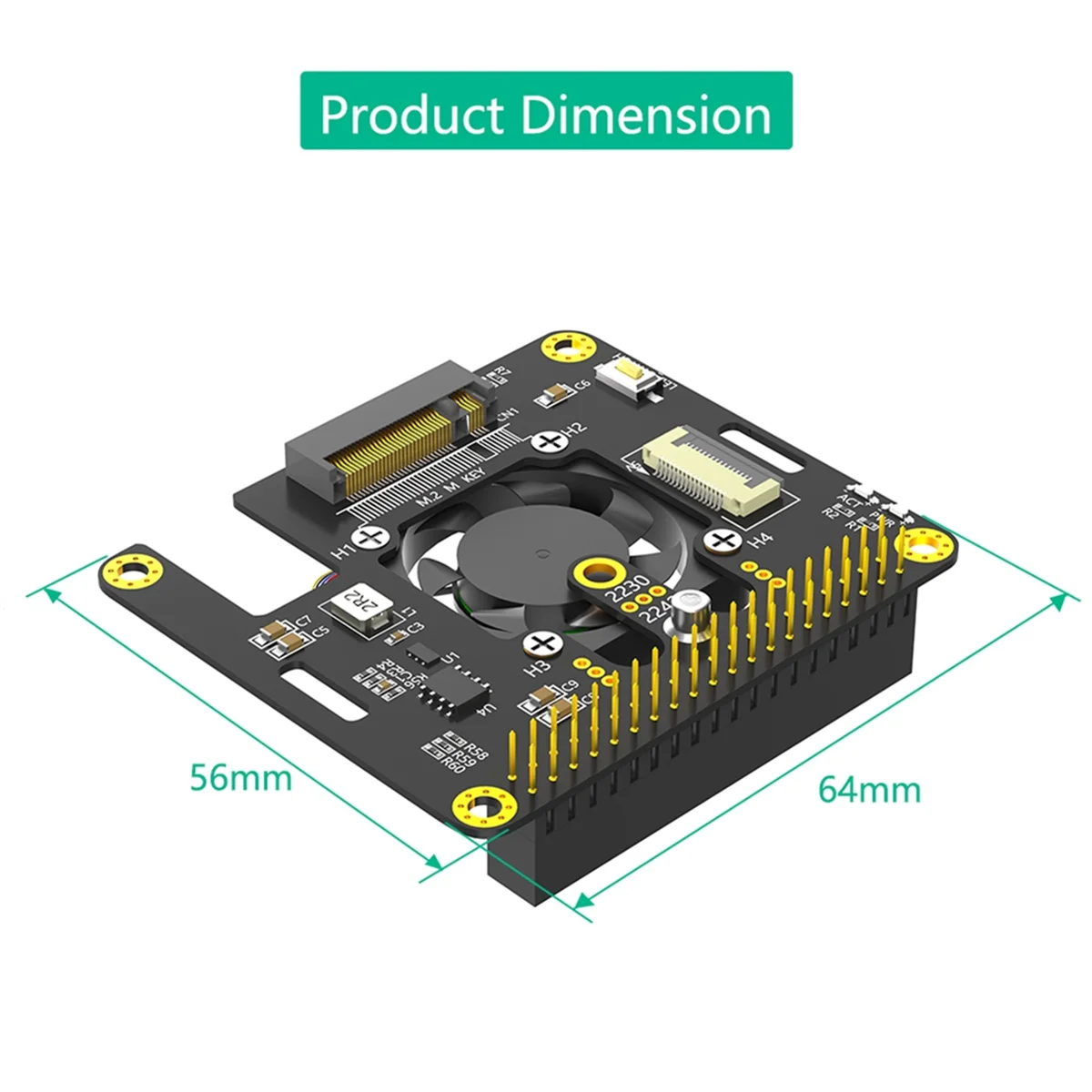 

Эффективный адаптер для Raspberry Pi 5 M.2 NVME на PCIe с кулером
