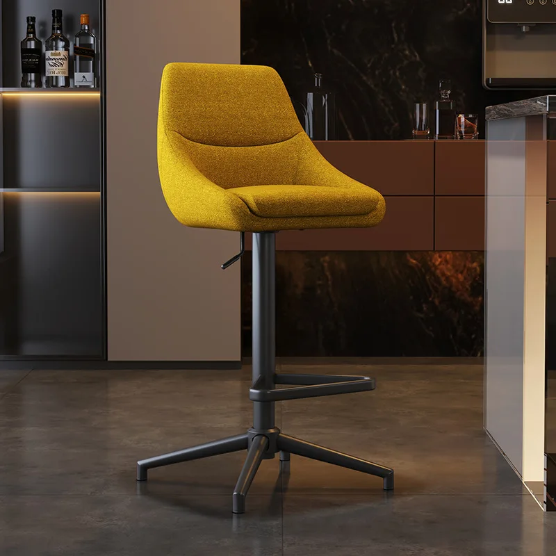 Contemporary Back Support Bar Chair Adjustable Nordic Counter Bar Chair Swivel Design High Taburetes Para Barra Club Furniture