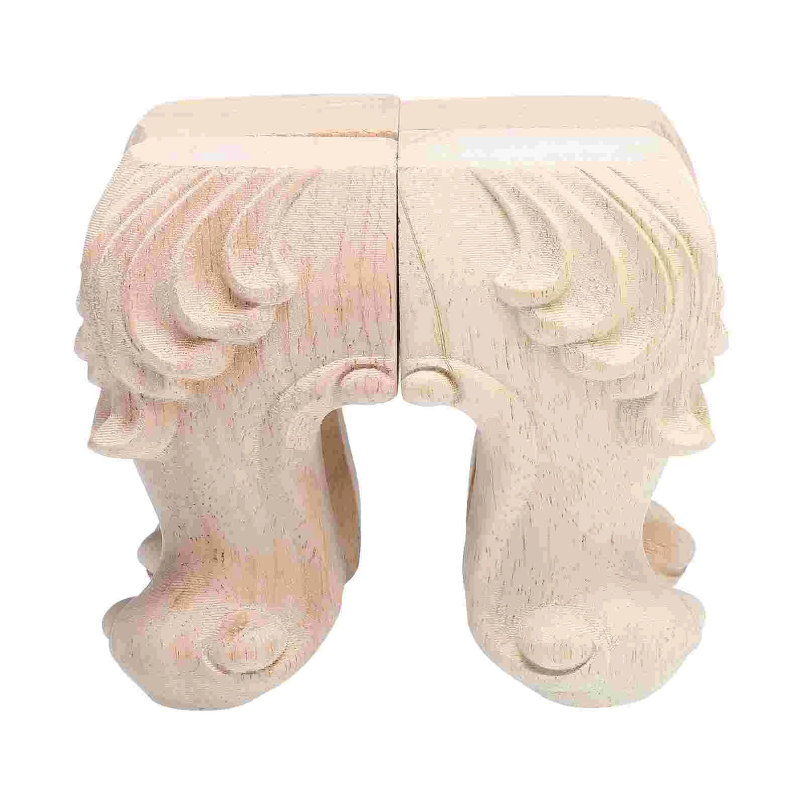 

4 Pcs Furniture Wooden Legs Table Carved Decorative Accessories Carving Feet Replacement