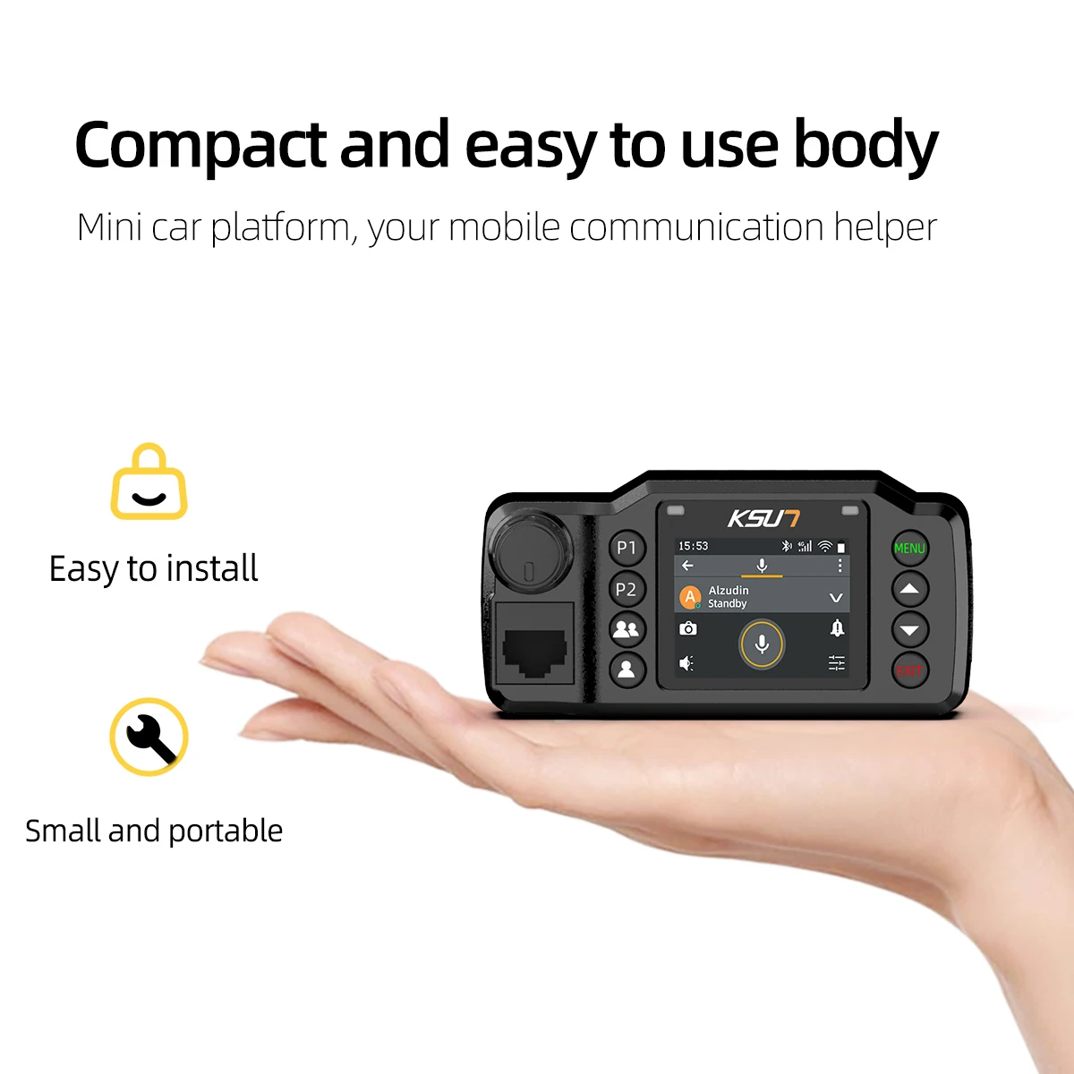 KSUN ZL1200 WCDMA CDMA GSM Mobile Radio Wireless Station Two Way Radios Car Vehicle Station Radio Compatible with ZELLO APP