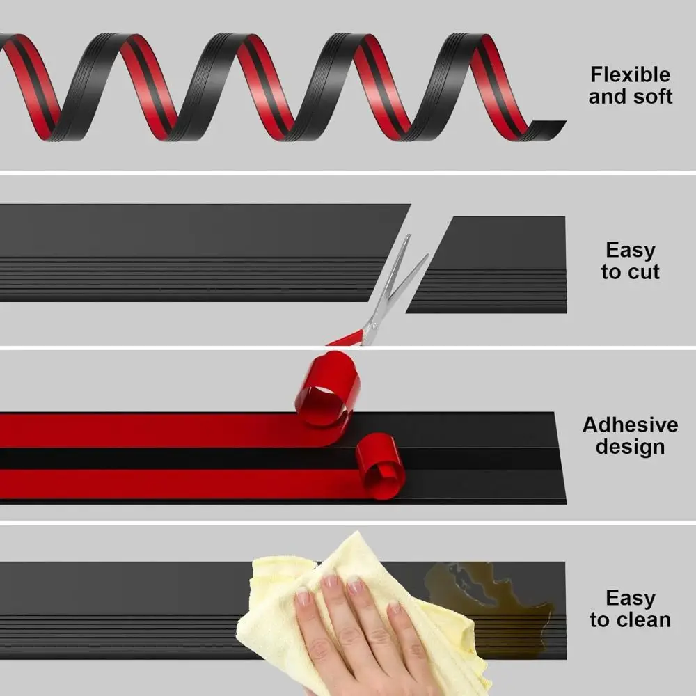 High Quality 100cm Stair Safety Strip Self-Adhesive Non-Slip Corner Trim Flexible Staircase Step Tape Indoor Outdoor
