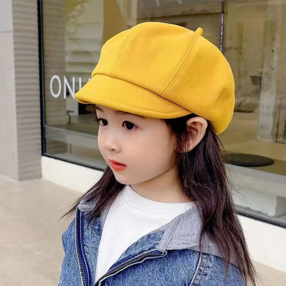 

Vintage Woolen Baby Beret Hat Warm Cute Children Newsboy Cap Soft Painter Hat Boys Girls