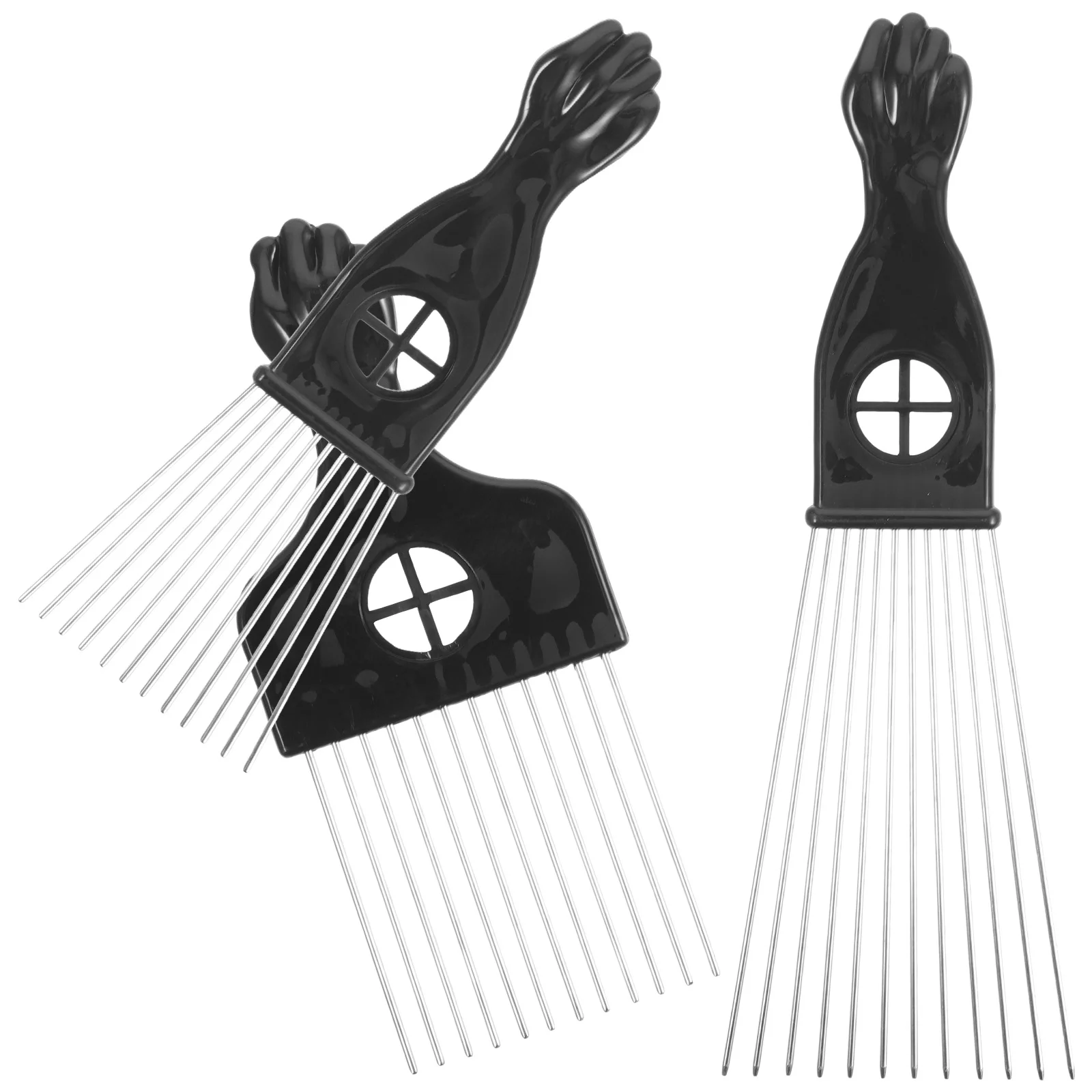 

3 Pcs Hair Comb Combs Metal Pick Afro Rat Tail Hollow Out Detangler Pp Man Hot for Parting