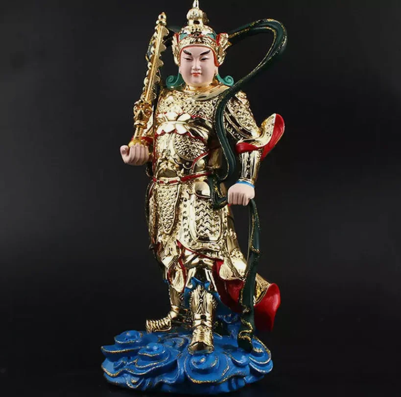 26cm Resin WeiTuo Bodhisattva Buddha Statue Fengshui Buddhism Blessing Decor