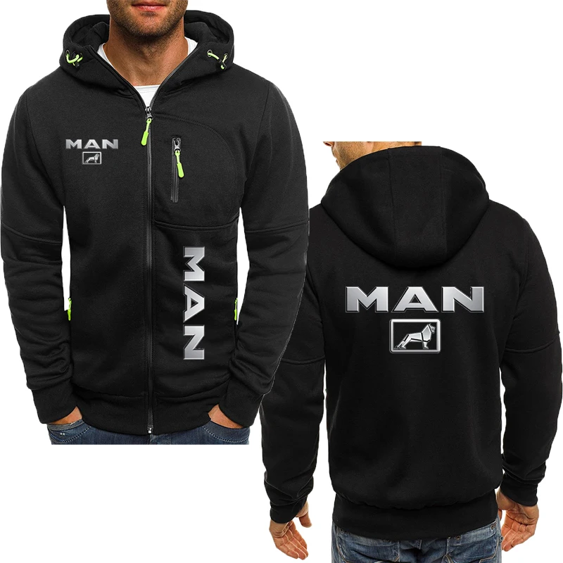 

2024 Spring Autumn MAN Truck Logo Hoodied Men's Fashion Long Sleeve Zipper Cotton Popular Harajuku Hoody Casual Jacket