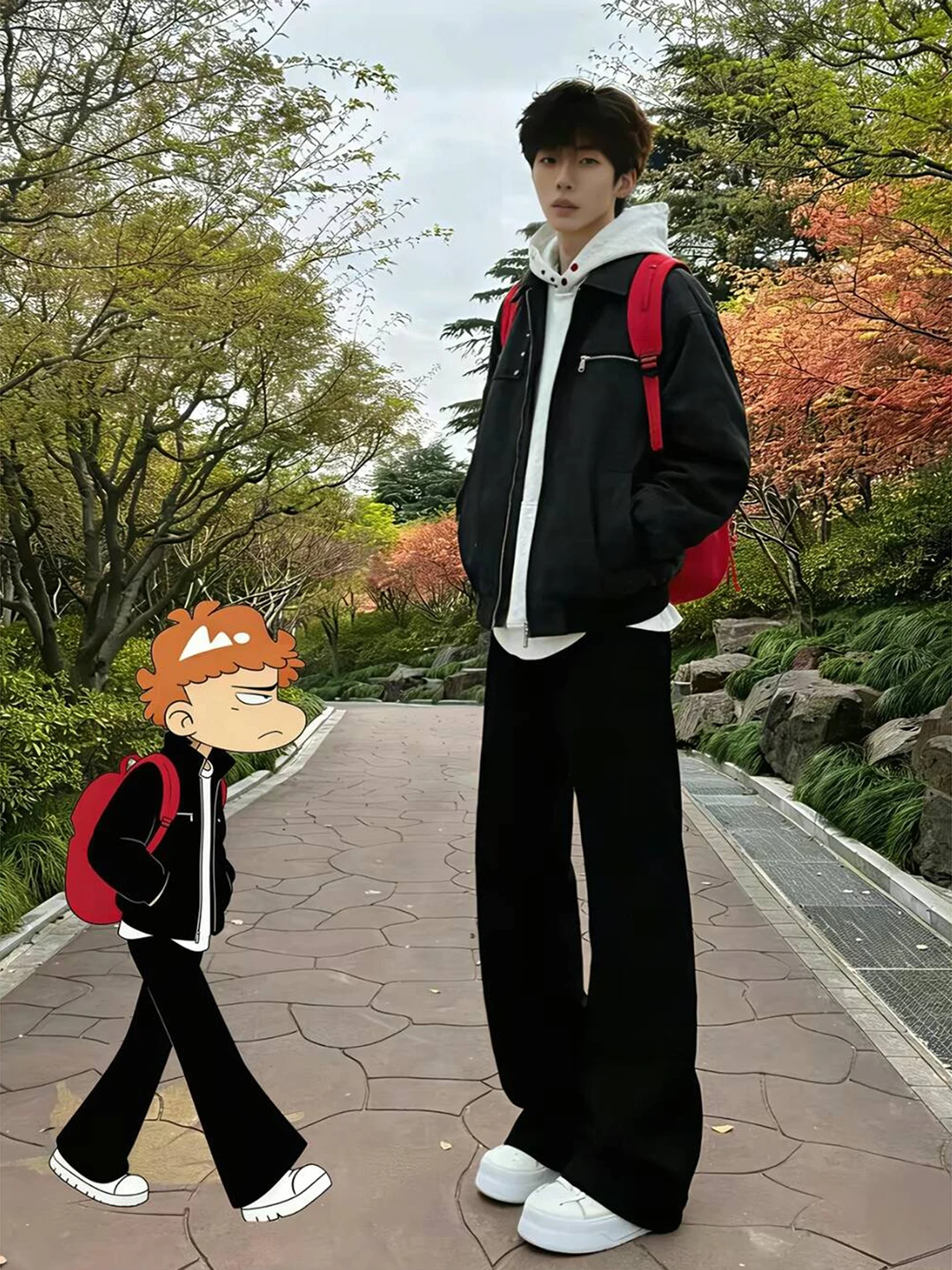 

Cleanfit Black Men's Micro Flared Pants Spring High Waist Slimming Trousers Casual Straight Leg Suiting Trousers