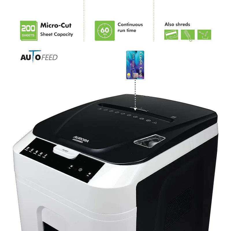 Commercial Grade 200-Sheet Auto Feed High Security Micro-Cut Paper Shredder/ 60 Minutes  patio furniture  US