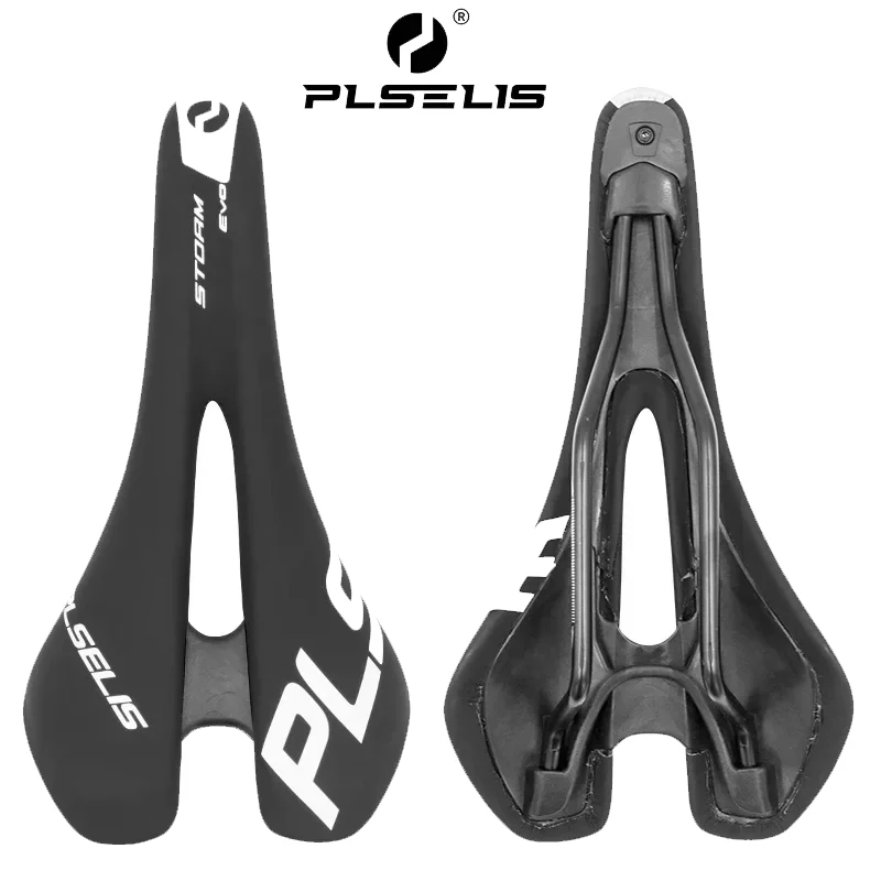 

PLSELIS MTB Hollow Cushion Bicycle Saddle Nylon Fiber Racing Seat Long-Nose Lightweight Design & Ventilation for XC/Trail Riding