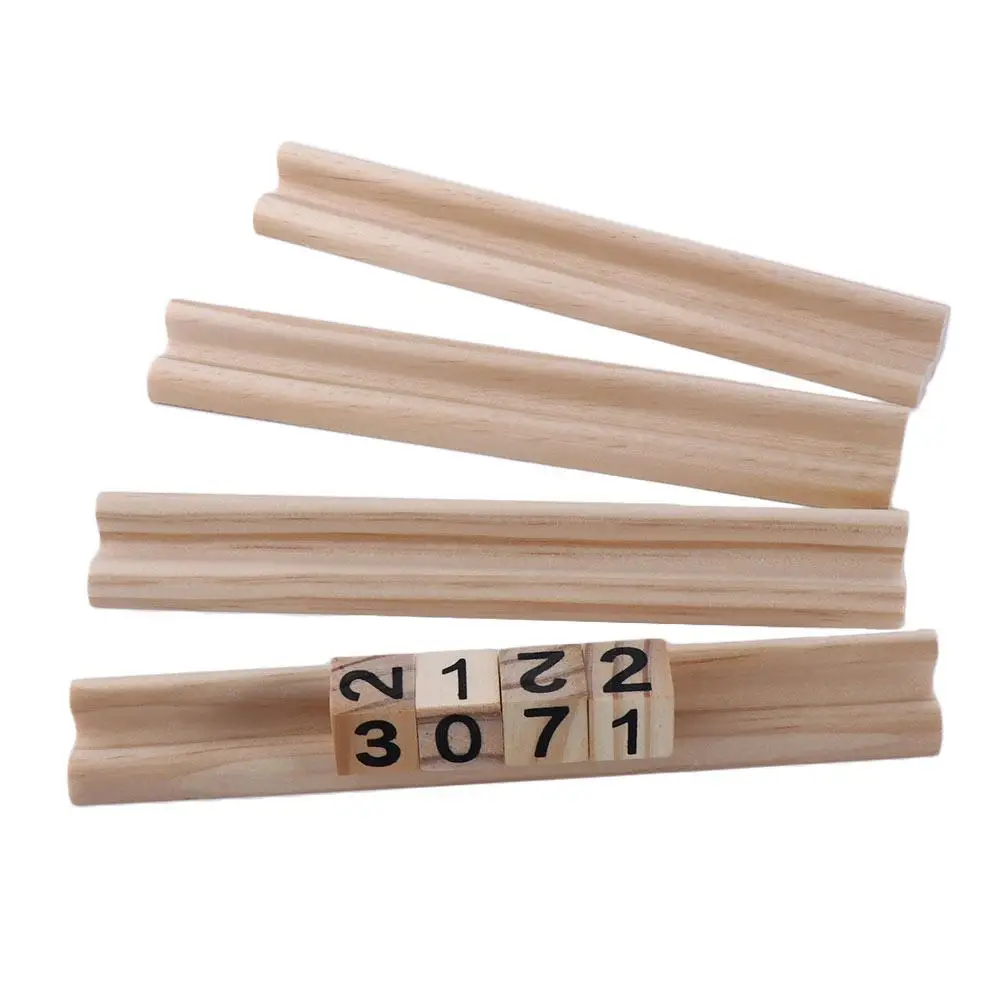 

Domino Games for Kids Chickenfoot Mahjong 4 Racks Domino Holders Mexican train Wood Domino Racks Domino Trays Holders