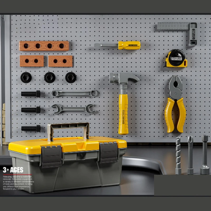 Kids Toolbox Kit Simulation Repair Tools DIY Toy Drill Plastic Game Learn Engineering Puzzle Educational Toys Gifts For Boys