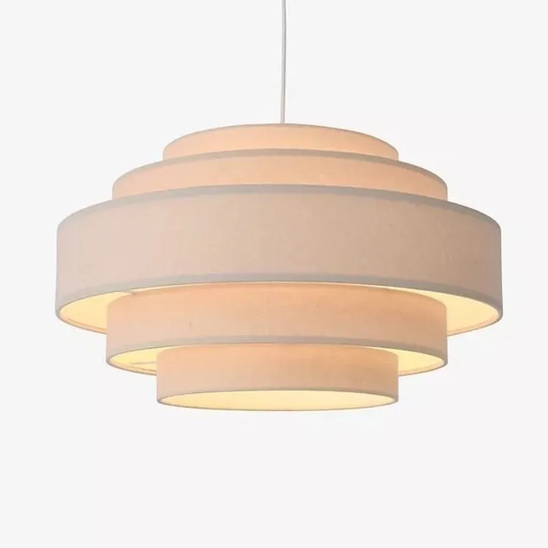 

Cream Fabric Pendant Lamp Japanese Nordic Style for Tea Room Bedroom Restaurant Ambient Lighting Lamp Ceiling Light Led Lamp