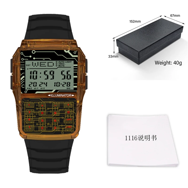 Multifunction Calculator Watch LED Electronic Watch Digital Sports Waterproof Computer Style Men's Top Luxury