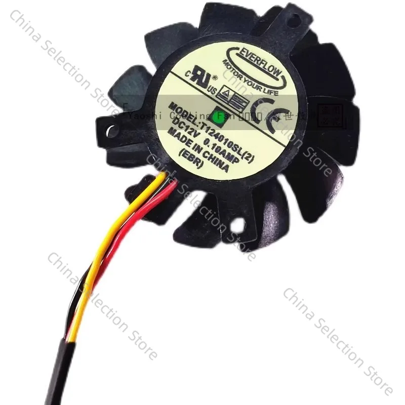 New CPU Fan for EVERFLOW T124010SL (2) Diameter 3.6cm Hole Spacing 3 * 3 * 2.3cm Motherboard Silent Cooling Fan