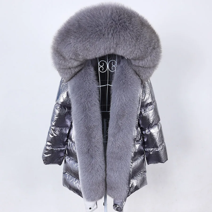 

Maomaokong 2026 Winter Luxury Real Fox Raccoon Fur Collar Down Jacket Women Hooded Warm Puffer Coat Waterproof Outerwear Parkas