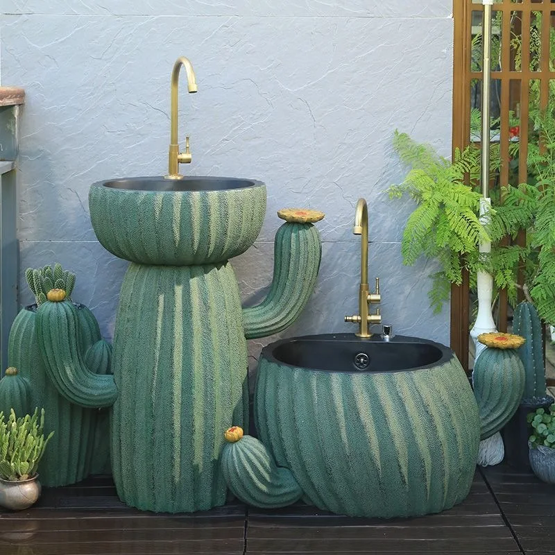 Space outdoor wash basin outdoor courtyard  floor column  garden balcony mop watering pool