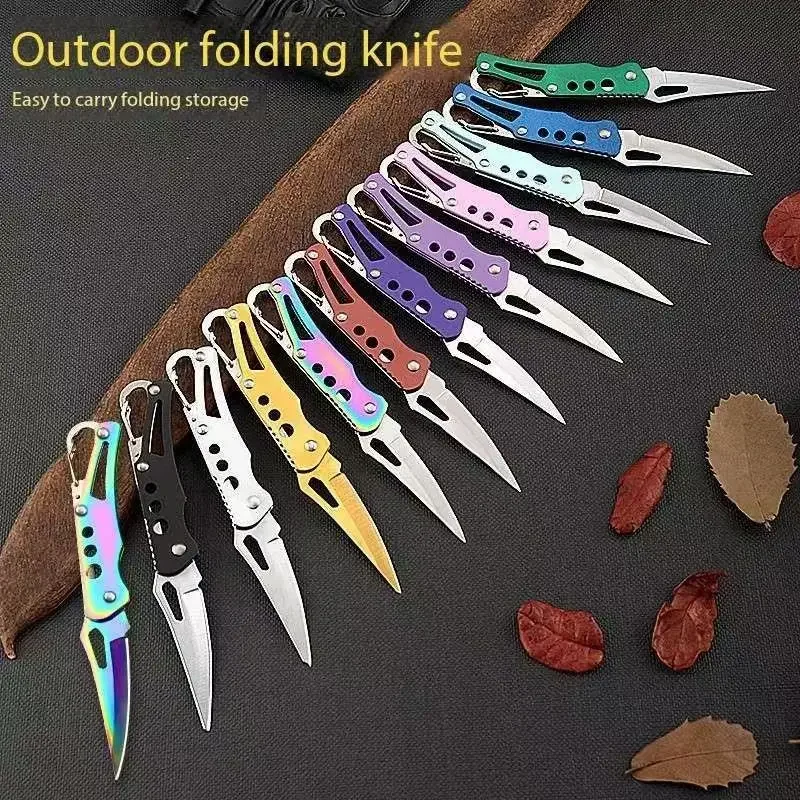 Mini cuchillo plegable de acero inoxidable EDC, Camping al aire libre, pesca, autodefensa, caja abierta portátil, cuchillo plegable de múltiples