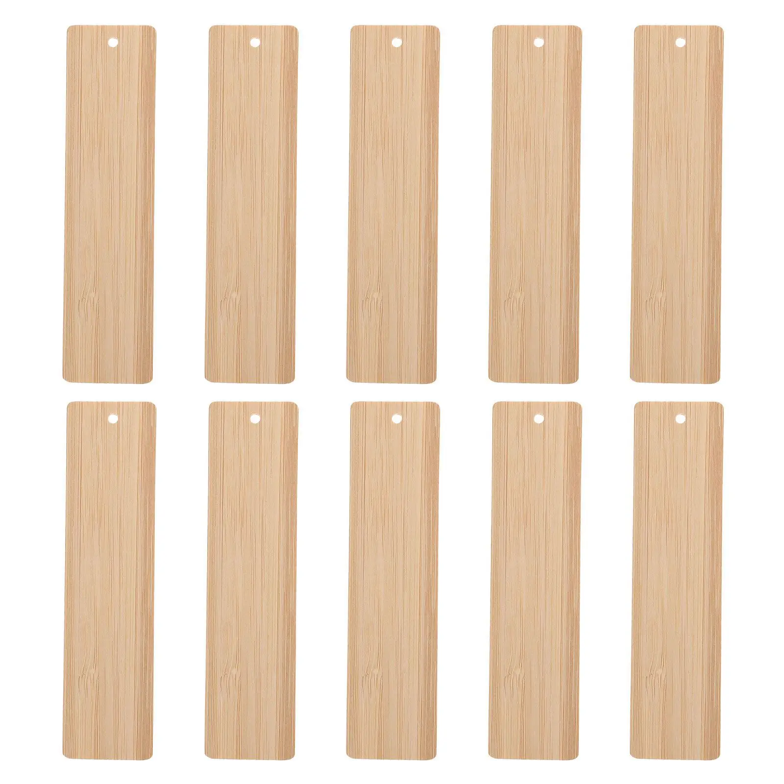 10 Pcs DIY Bamboo Wood Bookmark Blank Decoration Kids Label Child Natural Slices Board Engraving DIY Blank Bookmark