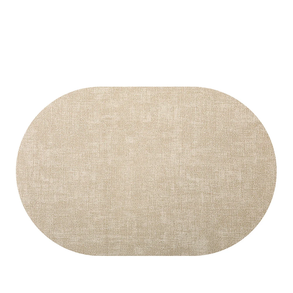 3pcs Household Dining Table Insulation Mat Pu Oval Placemat Non-slip Rectangular Decor Pad For Kitchen Dining