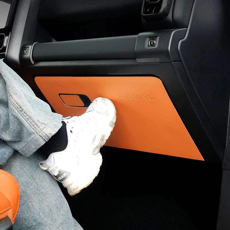 For GWM Great Wall Haval H9 2024 2025 Leather Black Anti-kick Pad Car Copilot Storage Box Protection Sticker Accessories