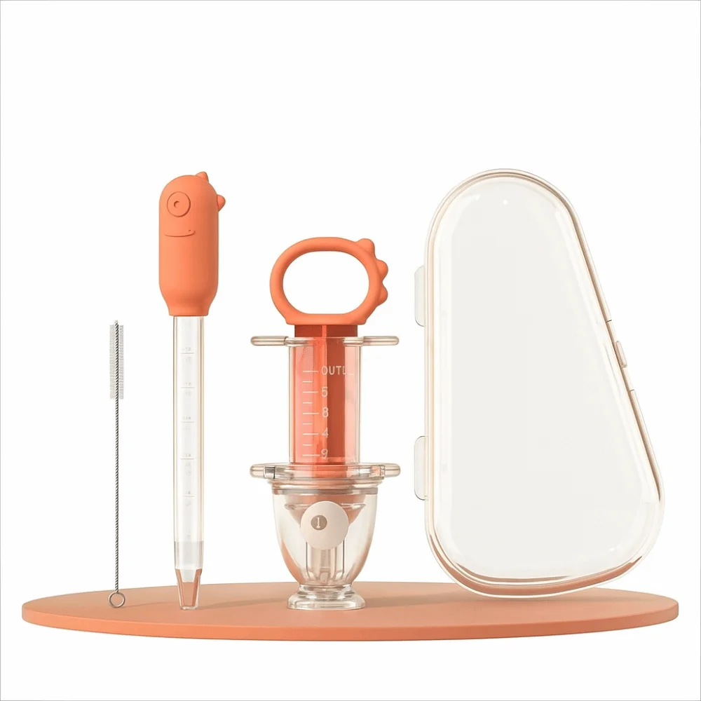 

4pcs Set Portable Baby Training Feeder Soft Tip Liquid Food Supplement Medicine Feeder Prevent Choking Medicine Dispenser